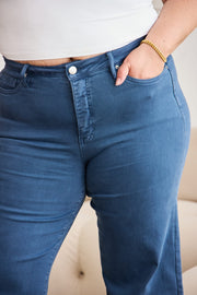 RFM Crop Chloe Full Size Tummy Control High Waist Raw Hem Jeans
