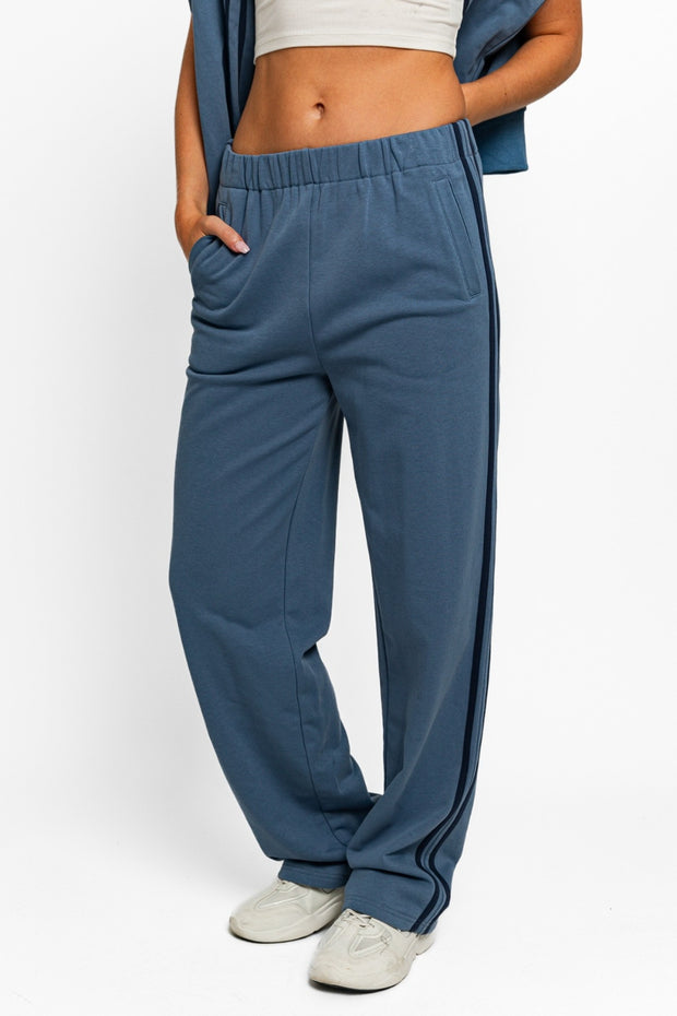 Tasha Apparel High Waisted Side Stripes Straight Track Sweatpants - Spicy and Sexy