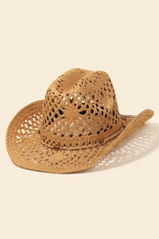 Fame Straw Weave Rope Ribbon Cowboy Hat