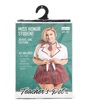 Teacher's Pet Ms Honor Student School Girl Tie Top, Pleated Skirt, Neck Tie & Hair Bow Red