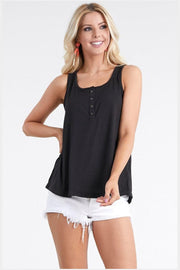 Ninexis Square Neck Half Button Tank - Spicy and Sexy