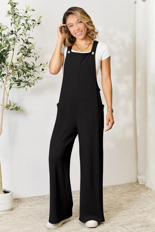 Double Take Full Size Wide Strap Overall with Pockets - Spicy and Sexy