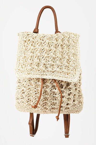 Fame Straw Braided Faux Leather Strap Backpack Bag - Spicy and Sexy