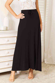 Double Take Full Size Soft Rayon Drawstring Waist Maxi Skirt Rayon - Spicy and Sexy