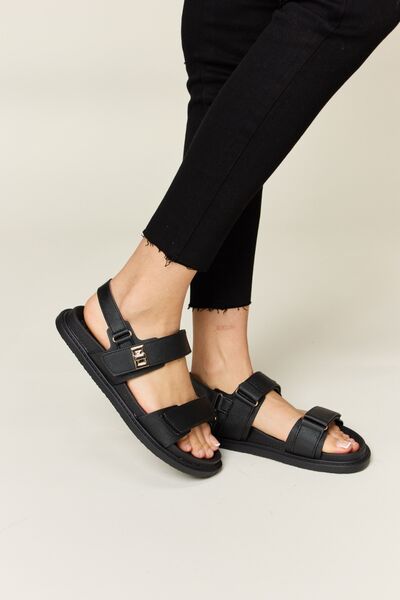 WILD DIVA Velcro Double Strap Slingback Sandals - Spicy and Sexy