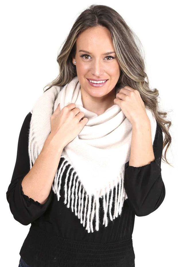 Solid Color Blanket Scarf With Fringes - Spicy and Sexy
