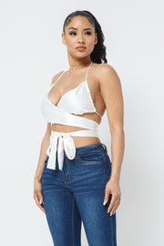 Satin Wrap Around Top - Spicy and Sexy