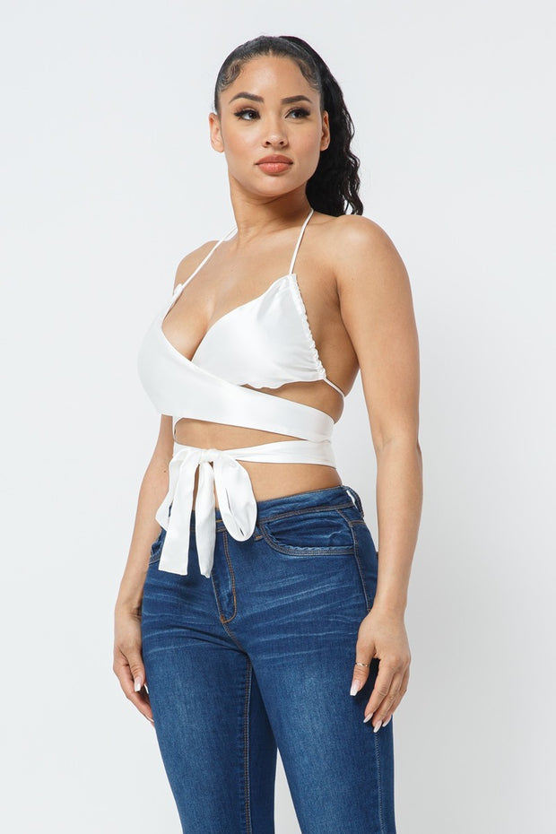 Satin Wrap Around Top - Spicy and Sexy