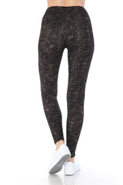 Yoga Style Banded Lined Multi Printed Knit Legging With High Waist - Spicy and Sexy