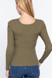 Long Sleeve V-Neck Knotted Sweater - Spicy and Sexy
