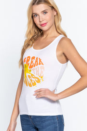 Screen Print Knit Tank Top - Spicy and Sexy