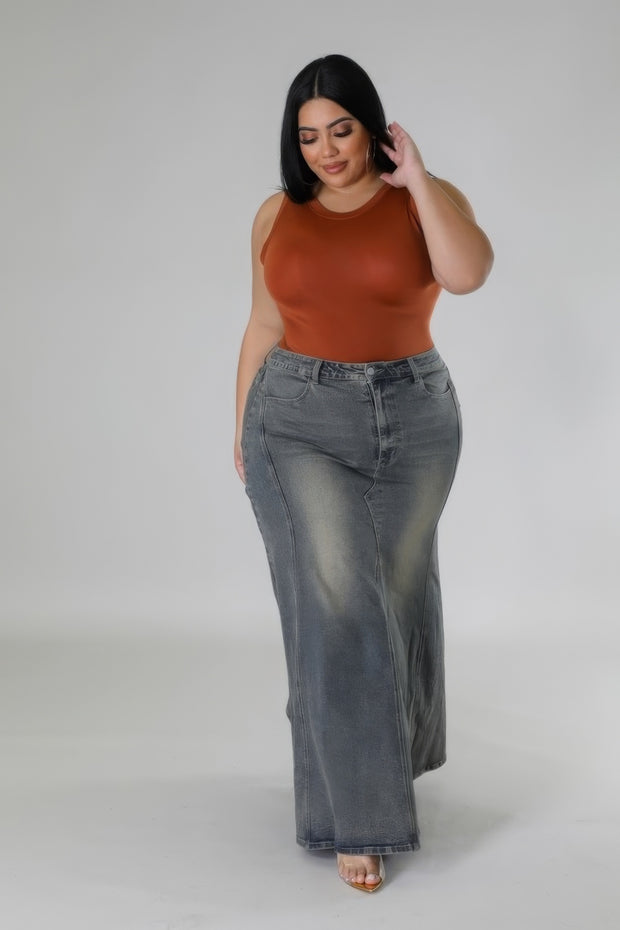 High-waisted Stretch Skirt (Plus Size)