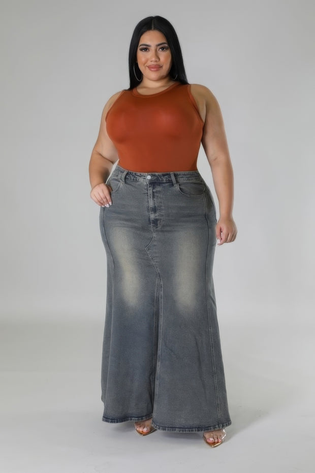High-waisted Stretch Skirt (Plus Size)