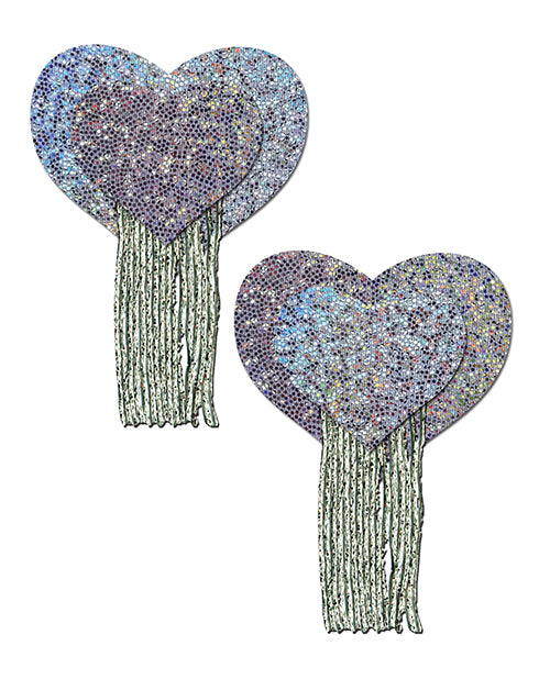 Pastease Tassel Glitter Heart - Silver O-s - Spicy and Sexy