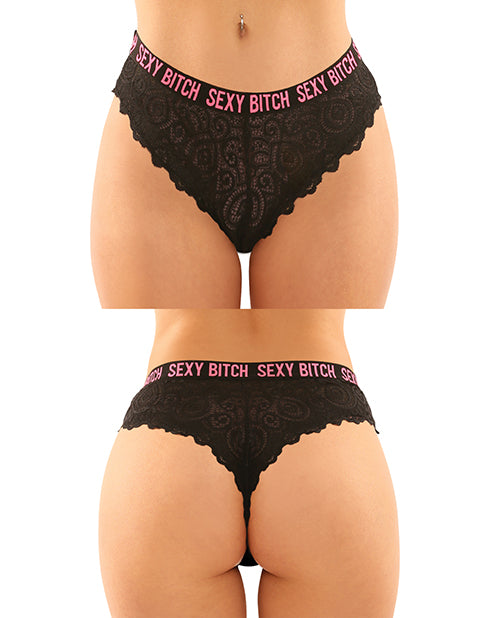 Vibes Buddy Sexy Bitch Lace Panty & Micro Thong - Spicy and Sexy