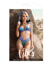Vibes Plur Bralette With Removable Hood & Panty Iridescent