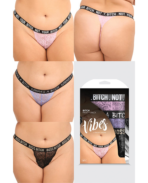 Vibes Bitch 3 Pack Lace Panty (Plus Size) - Spicy and Sexy