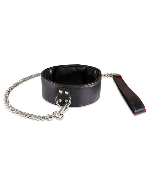 Sultra Lambskin 2" Collar W-24" Chain - Black - Spicy and Sexy