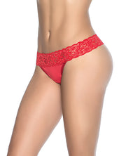 Lace Trim Thong Red - Spicy and Sexy