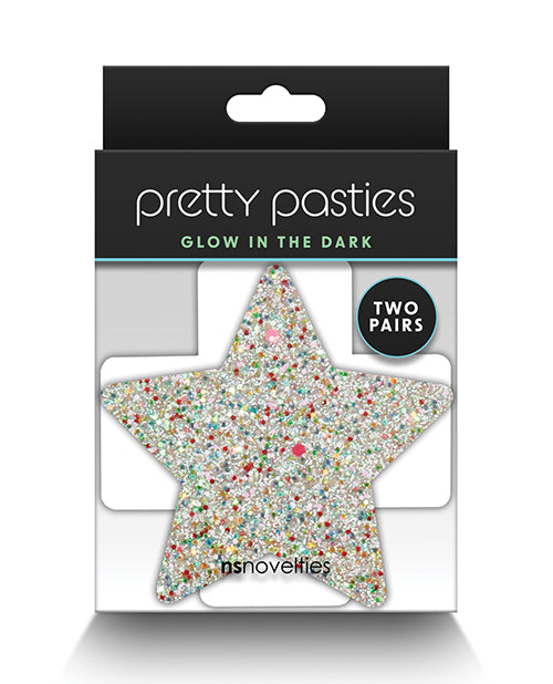 Pretty Pasties Star & Cross Glow In The Dark - 2 Pair - Spicy and Sexy