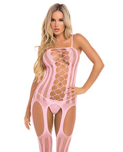 Pink Lipstick Fake News Bodystocking - Spicy and Sexy