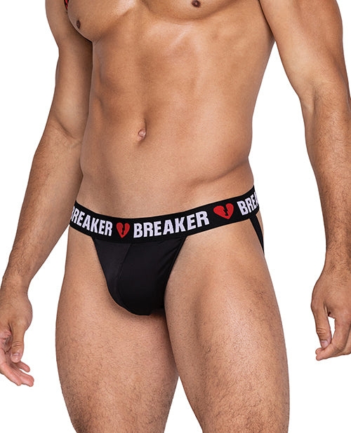 Heartbreaker Jockstrap With Contoured Pouch & Elastic Rear Straps Black/red - Spicy and Sexy