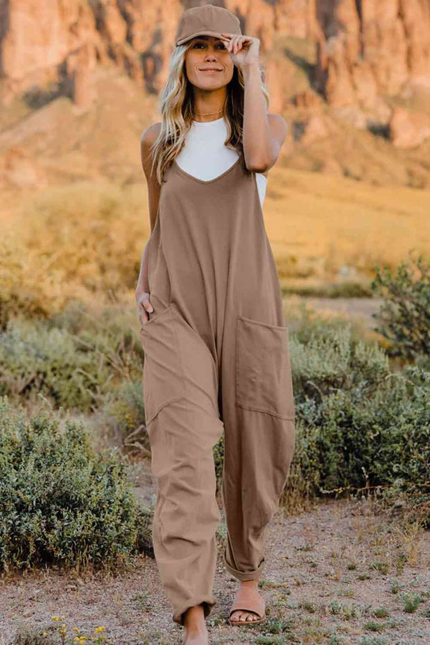 Double Take V-Neck Sleeveless Jumpsuit with Pocket - Spicy and Sexy