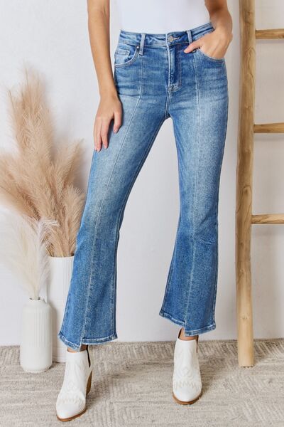 RISEN Full Size High Rise Ankle Flare Jeans - Spicy and Sexy