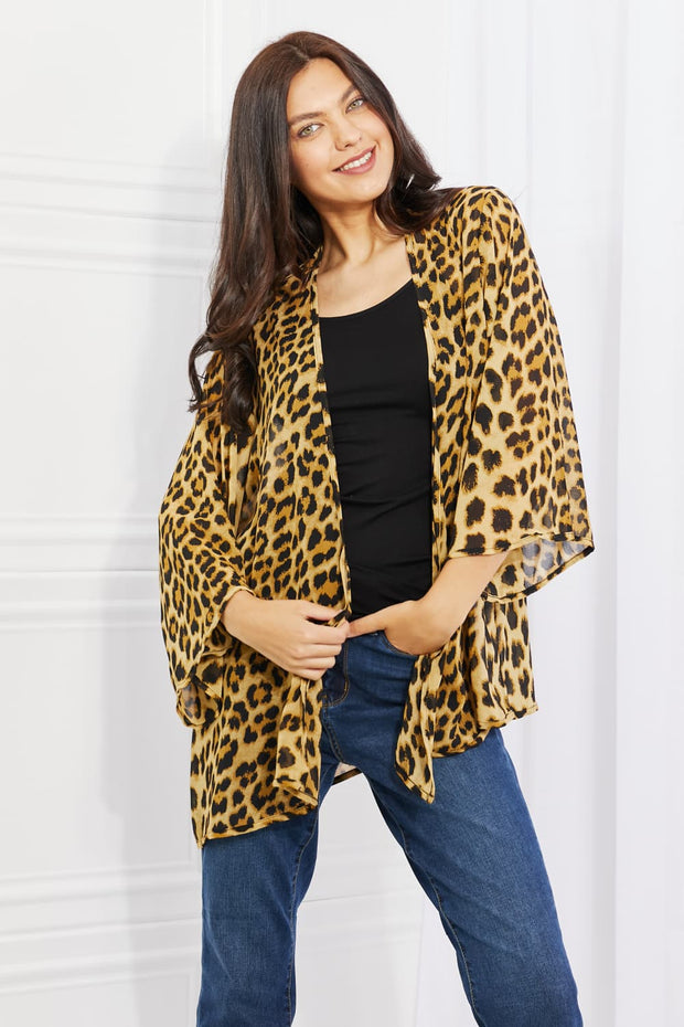 Melody Wild Muse Full Size Animal Print Kimono in Brown - Spicy and Sexy