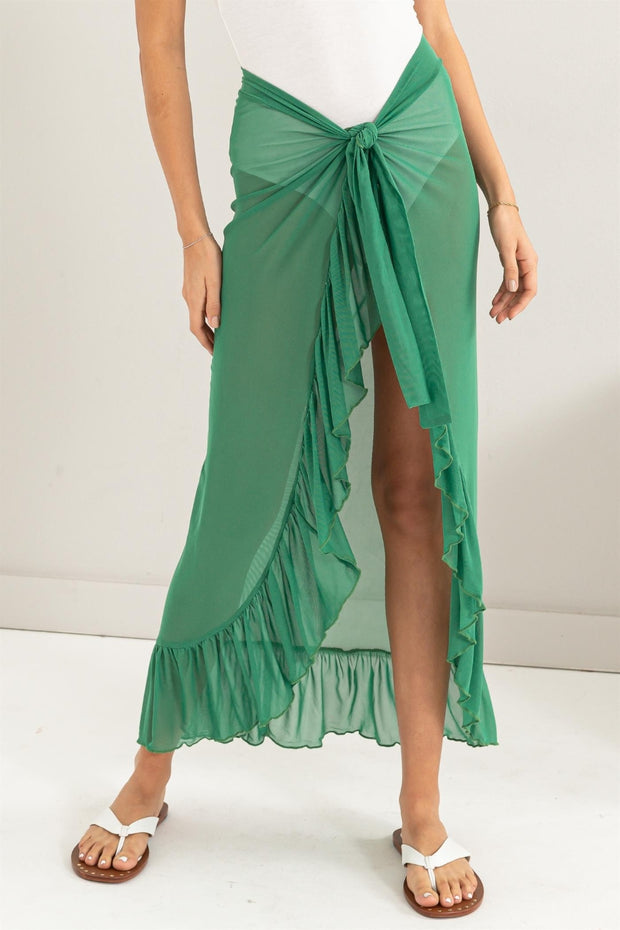 HYFVE Ruffle Trim Cover Up Sarong Skirt - Spicy and Sexy