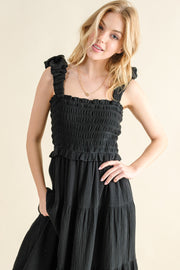 And The Why Smocked Ruffled Tiered Dress