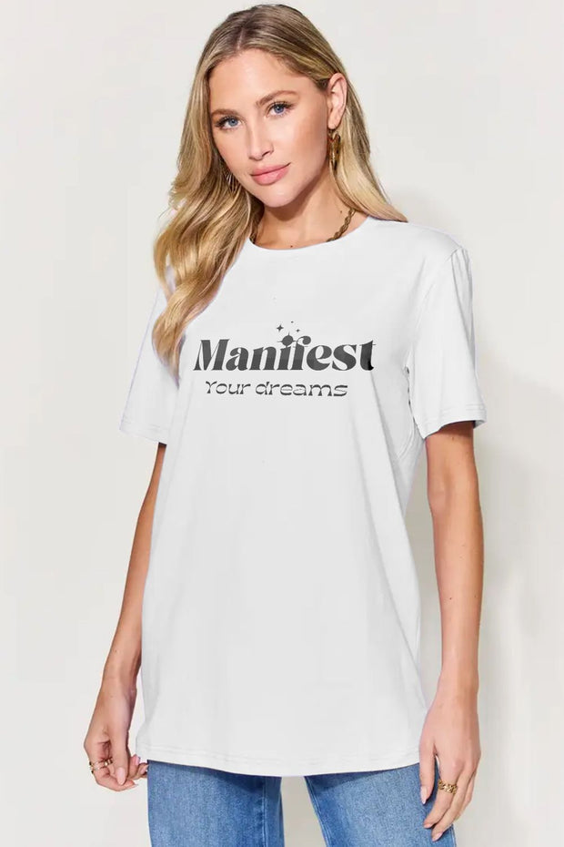 Simply Love Full Size MANIFEST YOUR DREAMS Round Neck T-Shirt