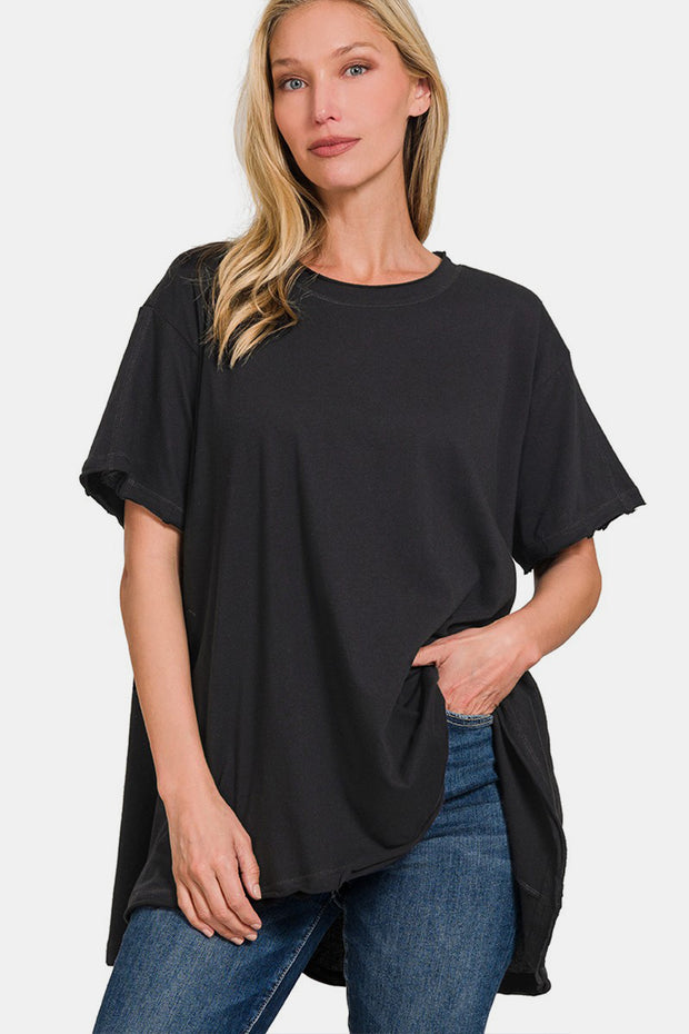 Zenana Round Neck Short Sleeve T-Shirt - Spicy and Sexy