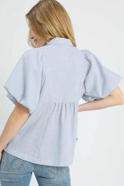 Umgee Smocked Puff Sleeve Blouse