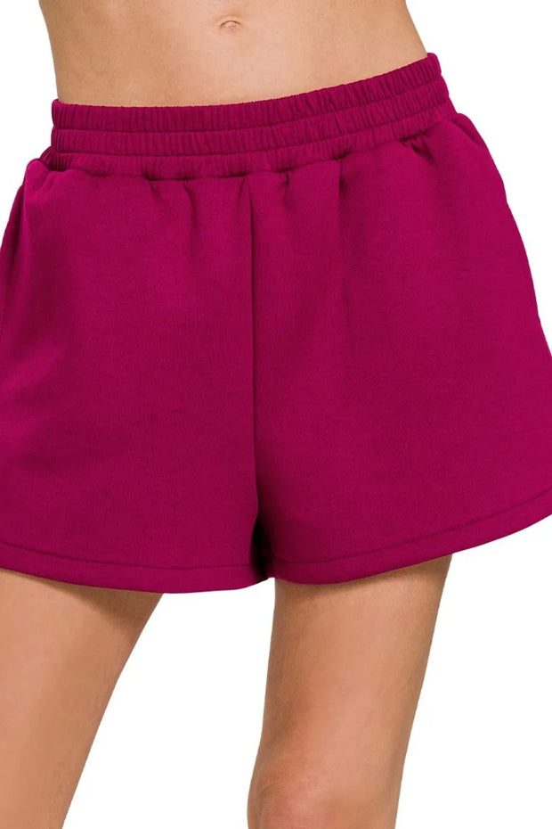 Zenana Scuba Elastic Waistband Dolphin Shorts