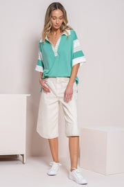 Hailey & Co Contrast Stripe Polo Shirt