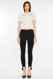 Kancan High Rise Black Ankle Skinny Jeans