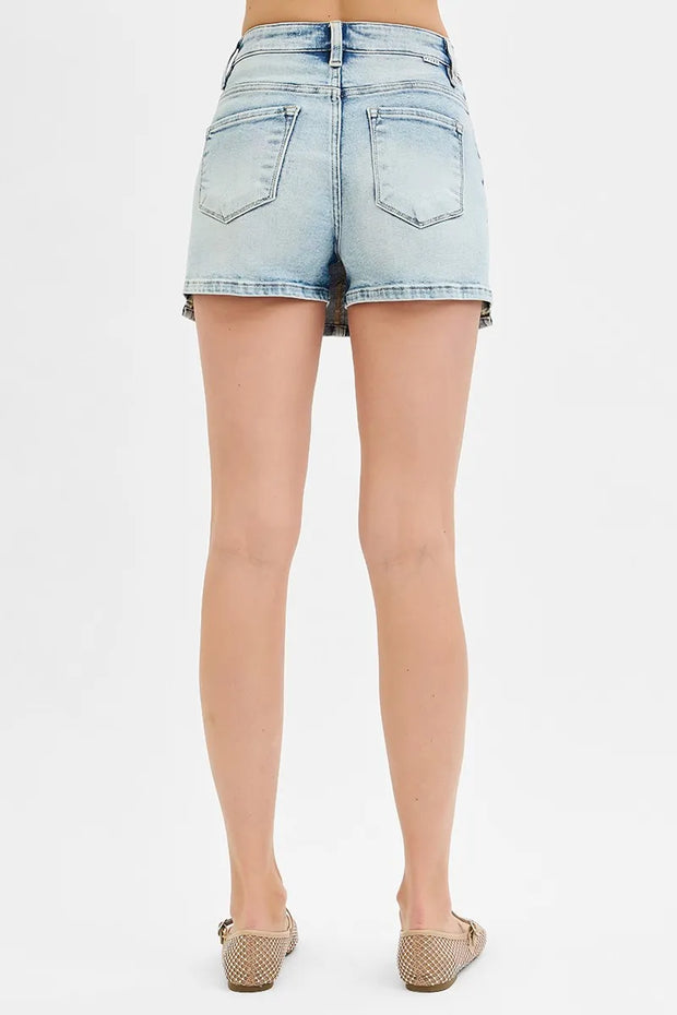 RISEN Full Size High Rise Button Down Skorts Plus Size
