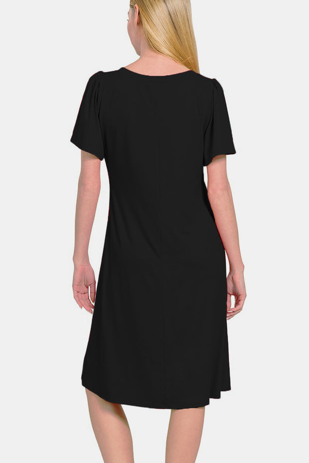 Zenana V-Neck Short Sleeve Dress