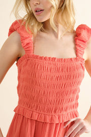 And The Why Smocked Ruffled Tiered Dress