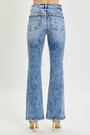 RISEN Full Size High Rise Distressed Flare Jeans