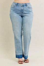 Judy Blue Full Size Mr Release Hem Wide Leg Jeans Plus Size