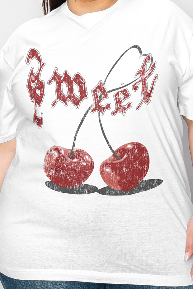 Simply Love Full Size Sweet Cherry Graphic T-Shirt