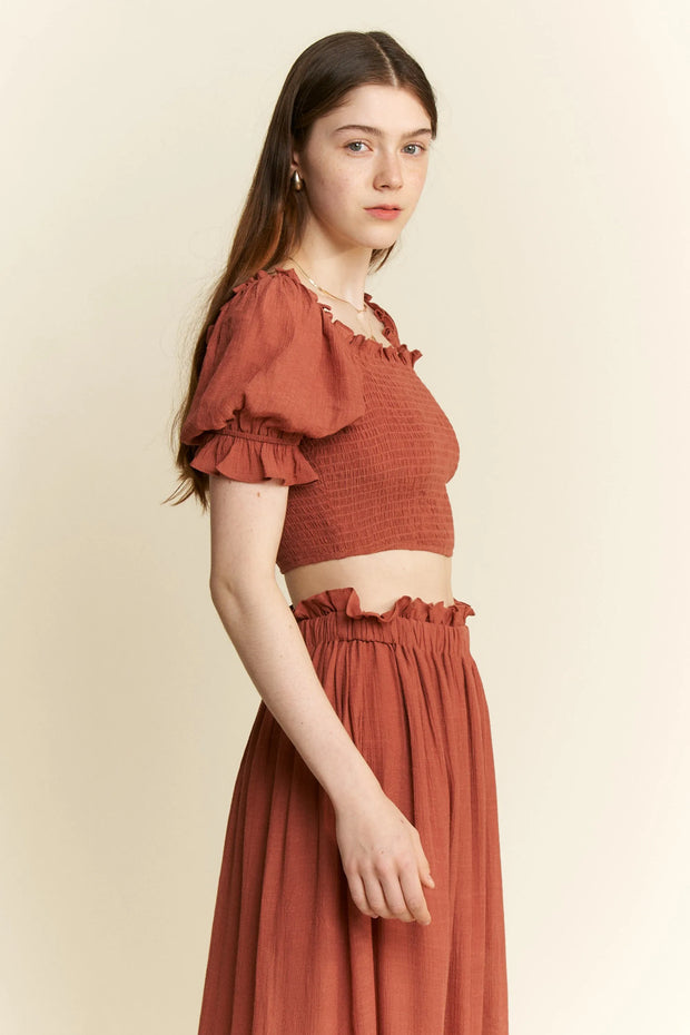Jade By Jane 2 Piece Crop Top and Skirt Set