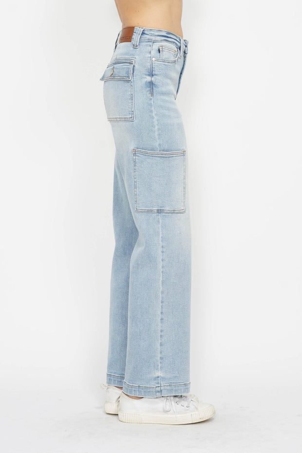 Judy Blue Full Size High Waist Straight Cargo Jeans