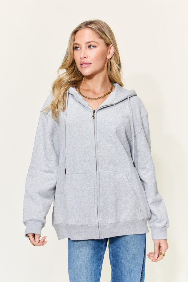 Simply Love Full Size GROW YOUR OWN WAY Graphic Zip-Up Hoodie with Pockets