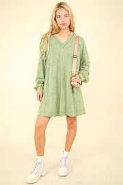 VERY J Mineral Washed Oversized A-Line Mini Dress