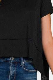 Zenana Slit High-Low Round Neck T-Shirt