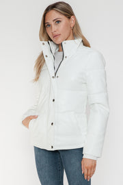 YMI Pocketed Zip Up Turtleneck Puffer Jacket