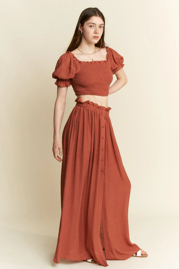 Jade By Jane 2 Piece Crop Top and Skirt Set